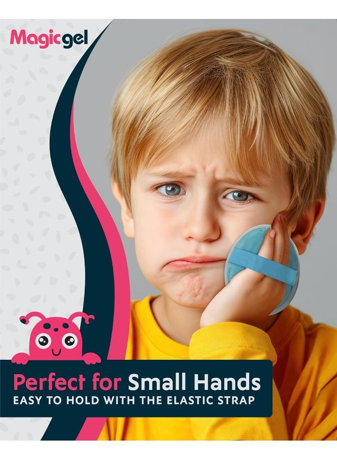 Magic Gel Cooling Pads for Children - 4 Small Ice Packs Monster with Elastic Band - Image 4